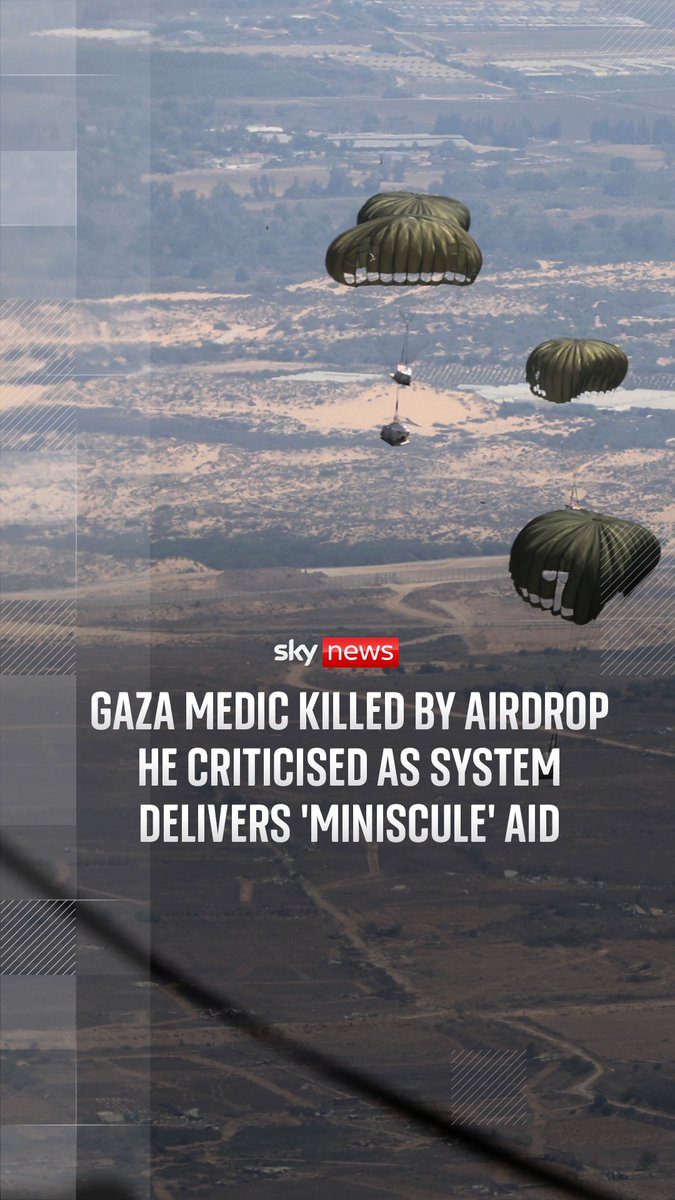 A Gaza medic was killed by airdrops he criticised as the system delivers 'miniscule' aid. Sky News examined the dangers of airdrops and how limited their impact is on Gaza's hunger crisis.