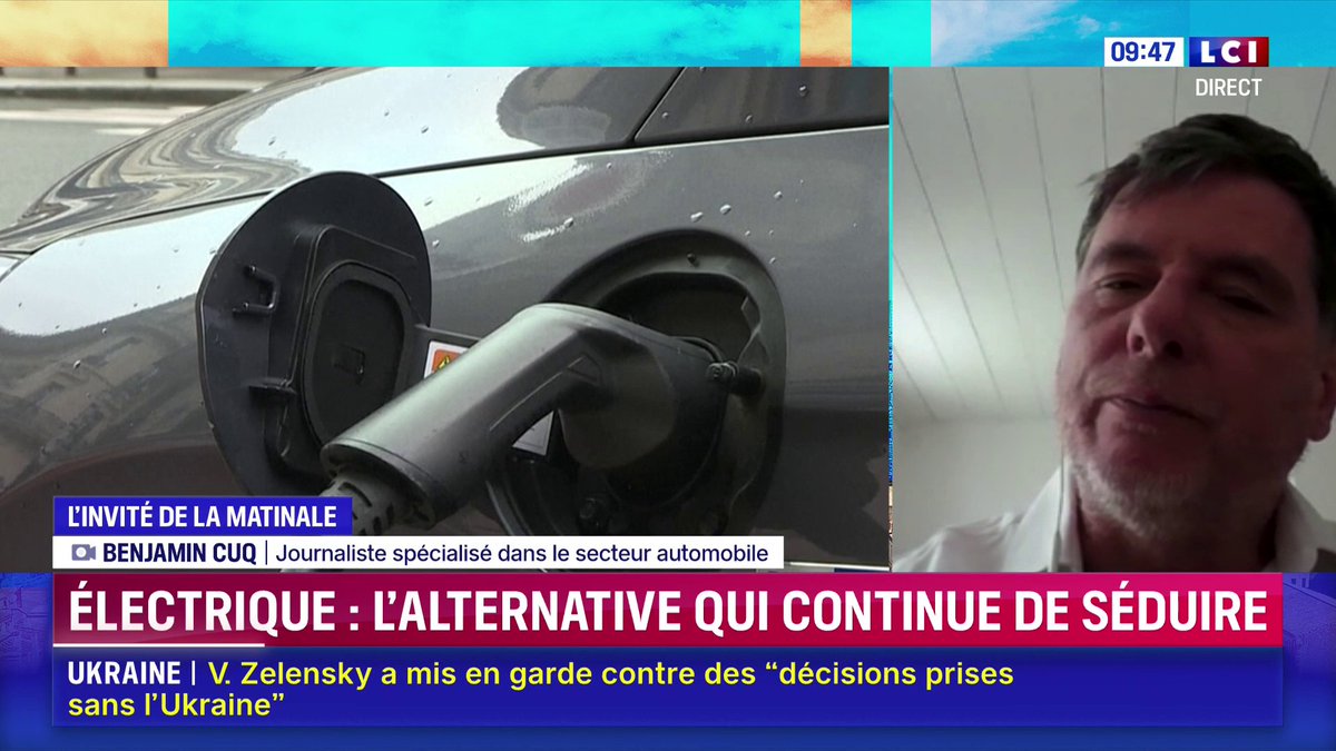 🗣️ "La part des voitures électriques vendues dans l'Union européenne dépasse les 15%. 1 voiture sur 6 est une voiture 100% électrique. Des bornes de recharge il y en a partout." Benjamin Cuq, journaliste spécialisé dans le secteur automobile, invité de LCI ⤵