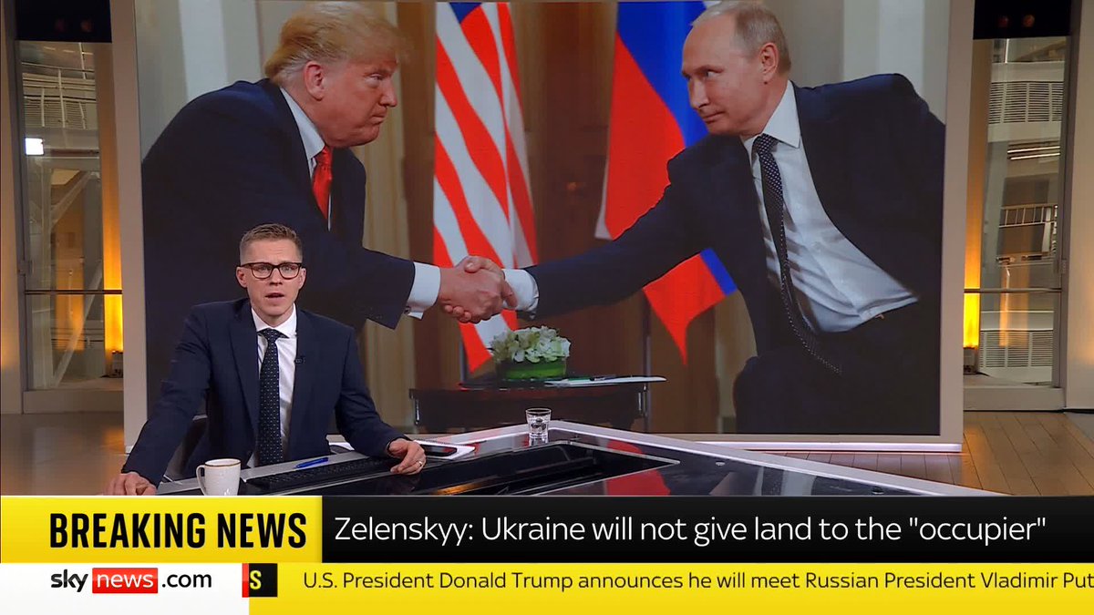 President Volodymyr Zelenskyy has said that Ukraine will not give up land to Russia, after US President Donald Trump suggested the "swapping of territories" would take place. 📺 Sky 501, Virgin 602, Freeview 233 and YouTube