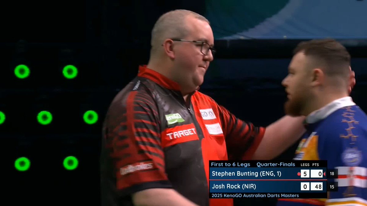 WHITEWASH WIN FOR BUNTING! Darting demolition job! Stephen Bunting whitewashes Josh Rock in clinical fashion to breeze through to the semi-finals in Wollongong! ๐บ #AusMasters | QF