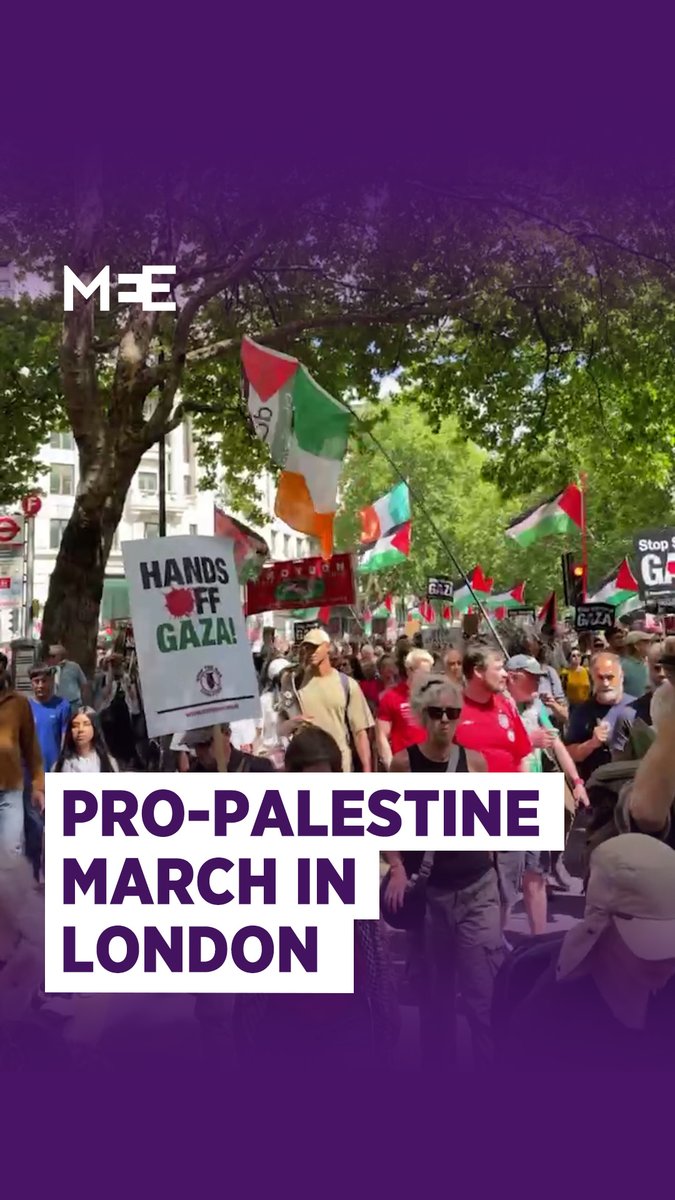 Pro-Palestine activists are marching in London to protest against Israel’s war on Gaza, its blockade of aid to the enclave and policy of forced starvation, as well as its recent announcement that it will intensify its military assault and Israel’s security cabinet’s approval of a plan to occupy the Gaza Strip. Demonstrators are calling on the UK government to impose a full military embargo on Israel, end all military cooperation, suspend trade, and take concrete action to stop the war on Gaza.