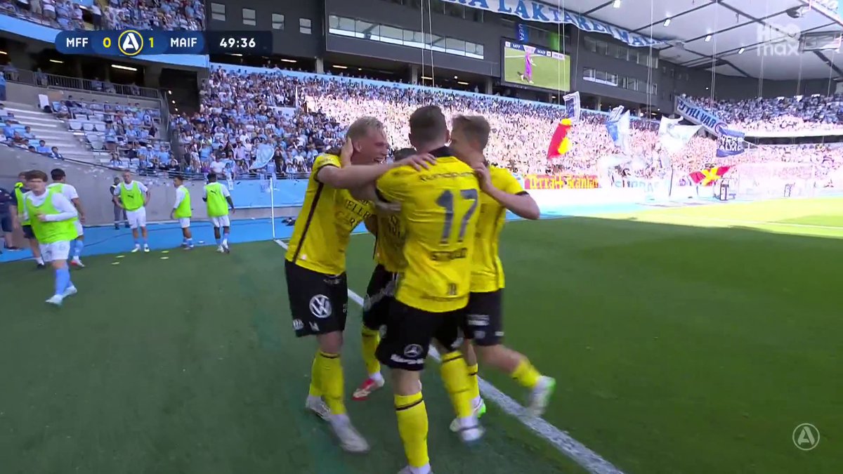 Herman Johansson skjuter ett skott som tar på Pontus Jansson och styrs in i mål! 1-0 MAIF! 🟡⚫️ 📲 Se matchen på HBO Max