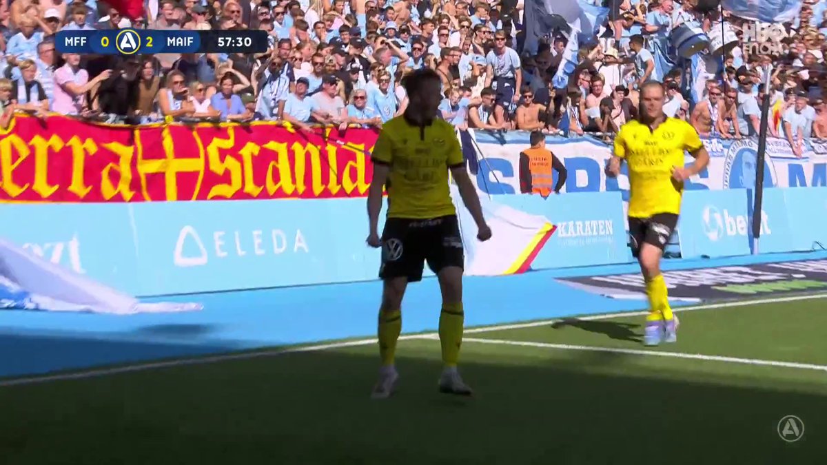 Robin Olsen släpper bollen mellan benen när Elliot Stroud avlossar! 2-0 MAIF 🟡⚫️ 📲 Se matchen på HBO Max