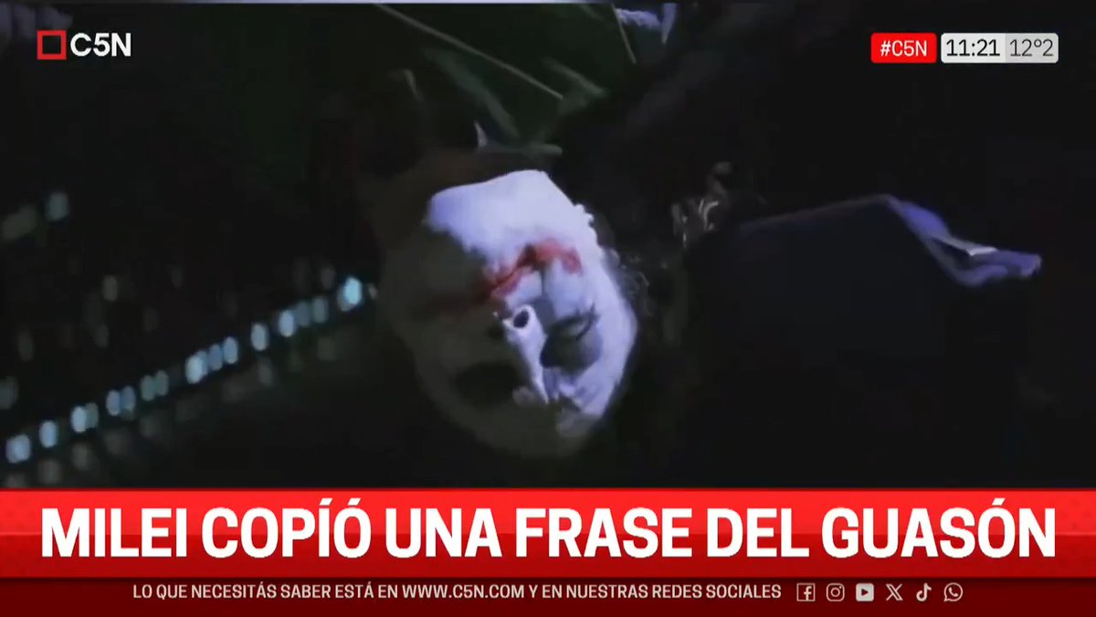 ❗ Insólito: Milei copió una frase del guasón en cadena nacional 📲 #C5N en vivo: