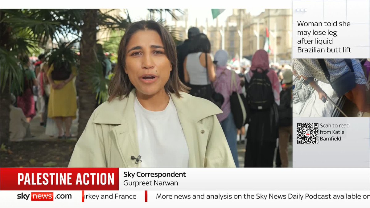 At least 200 arrests have been made at a protest in support of the proscribed group Palestine Action. In the UK, it is a criminal offence to show support for the organisation Sky's Gurpreet Narwan has the latest. 📺 Sky 501, Virgin 602, Freeview 233 and YouTube
