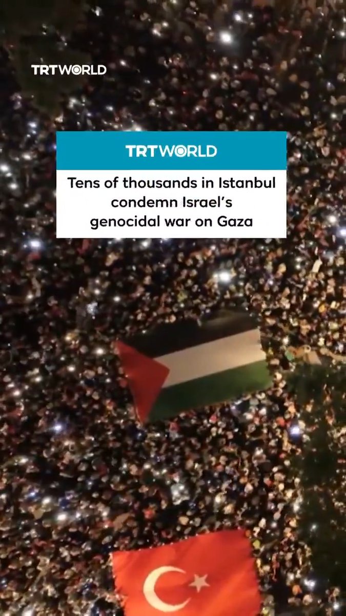 Tens of thousands of pro-Palestine protesters in Istanbul march to denounce Israel’s genocidal war and blockade of Gaza