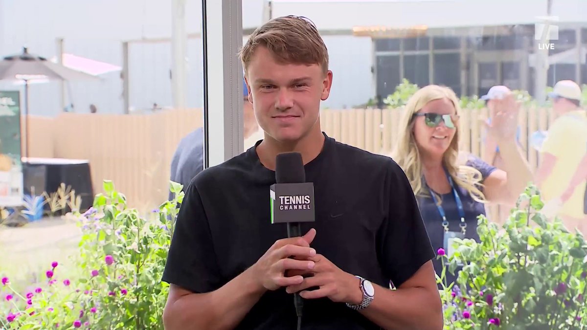 Holger Rune reveals that he predicted Amanda Anisimova's Wimbledon after seeing her play at Queen's Club 👀 Rune and Anisimova are playing together in the upcoming US Open mixed doubles event. #CincyTennis