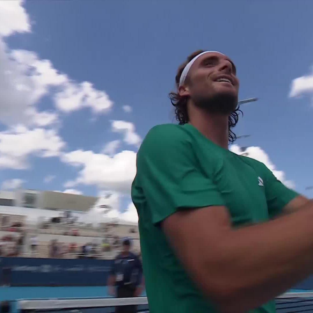 Thou shall Tsitsipas 🙌 @steftsitsipas edges Marozsan 7-6 6-2. #CincyTennis