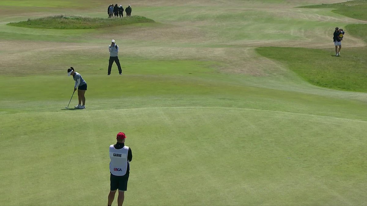 Hit it hard... and let it find the back of the cup! ⛳ Golf Australia ⛳️'s Ella Scaysbrook (4 up, 7 to play) takes the momentum right back with this long-range birdie from off the green.