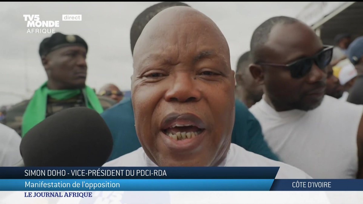 🇨🇮En Côte d'Ivoire, des milliers de militants du Front commun, le Parti démocratique de Côte d’Ivoire (PDCI) et le Parti des peuples africains-Côte d’Ivoire (PPA-CI), ont manifesté à Abidjan pour réclamer une élection présidentielle inclusive et apaisée.