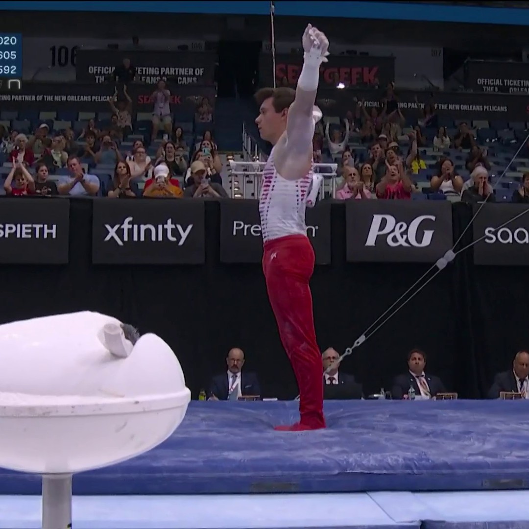 Brody Malone bounces back on high bar with a stellar routine on night two! #XfinityChamps 📺 CNBC &amp; Peacock