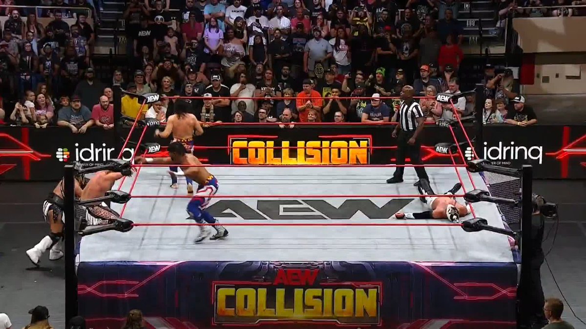 Hangman Adam Page and JetSpeed pick up the win in grand fashion! Watch #AEWCollision LIVE on TNT & HBO Max