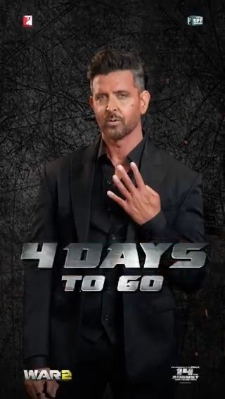 4 days till the war begins… See you in cinemas from Thursday! 🔥 #4DaysToWar2 Tickets on sale now, book yours today! #War2 releasing in cinemas worldwide from 14th August in Hindi, Telugu &amp; Tamil! |