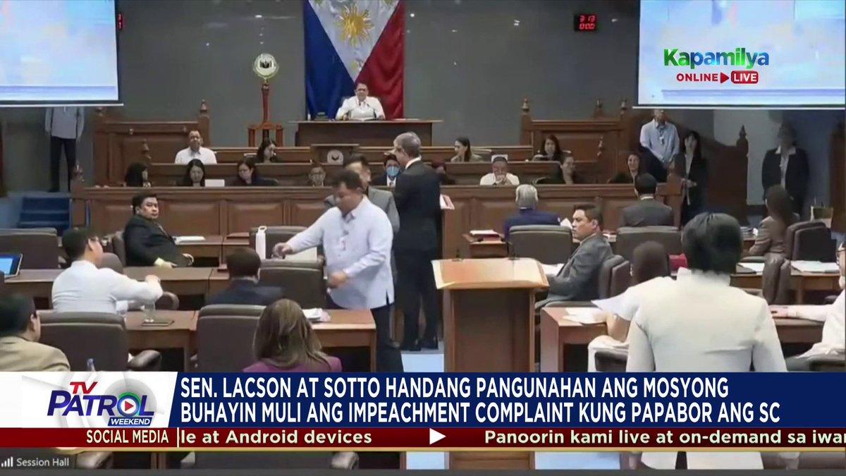 Isusulong nina Senator Panfilo Lacson at Senate Minority Leader Vicente Sotto III ang mosyong buhayin muli ang articles of impeachment laban kay Vice President Sara Duterte.