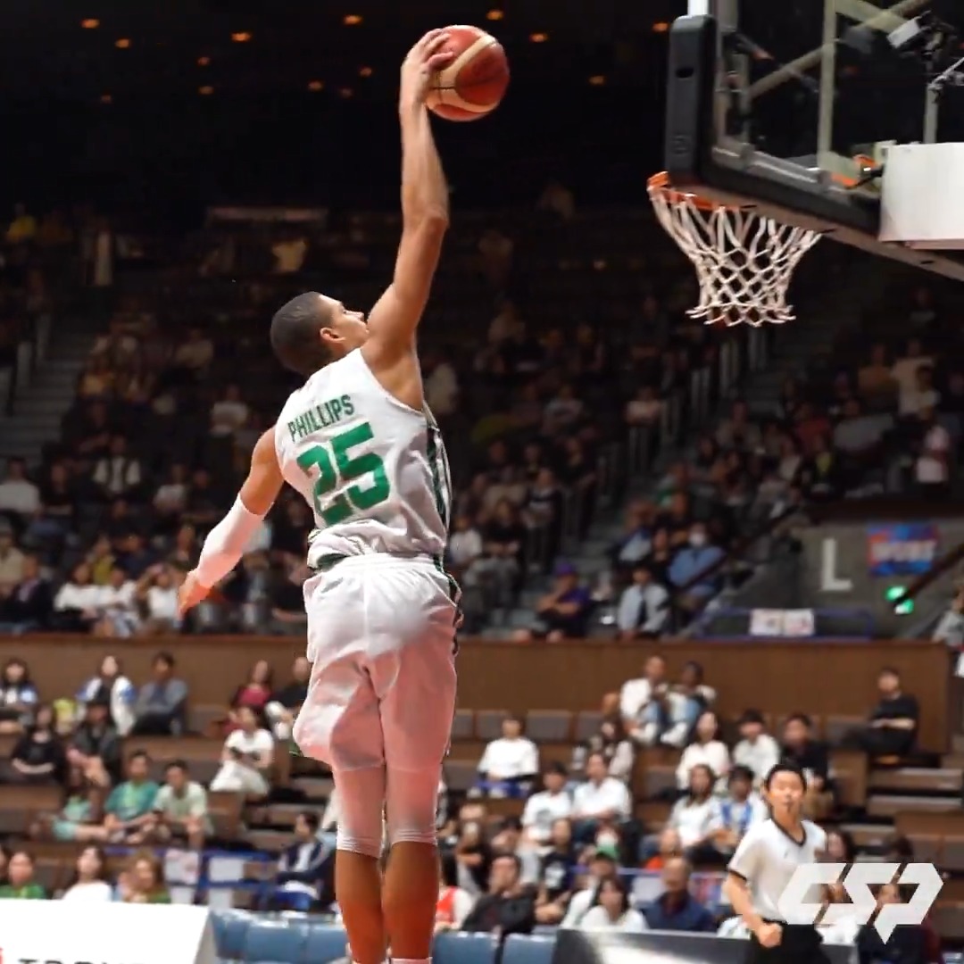 ボールを奪って颯爽と...😱😱 日本学生選抜を圧倒しチームを2年連続の決勝に導いたマイケル・フィリップス(デ・ラサール大学5年/PF/201cm) 13 PTS|13 REB #WUBS #大学バスケ