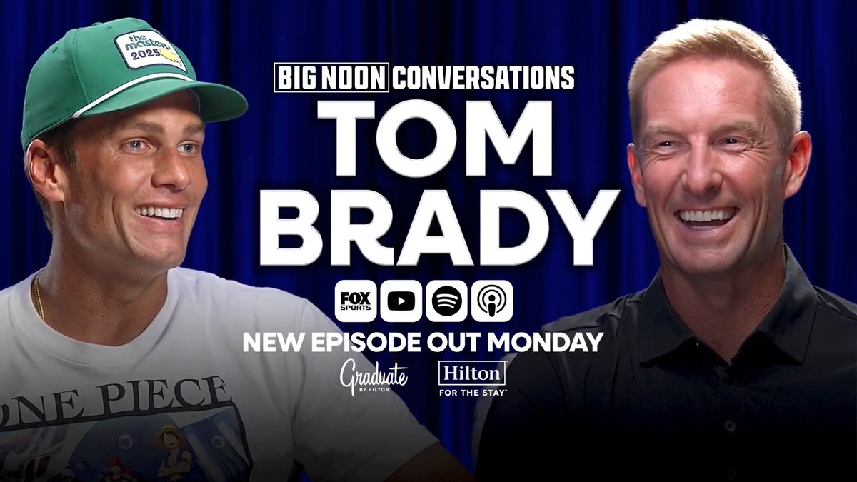 The GOAT makes his Big Noon Conversations debut. New episode with FOX Sports: NFL Lead Analyst Tom Brady drops tomorrow at 8am ET on YouTube.