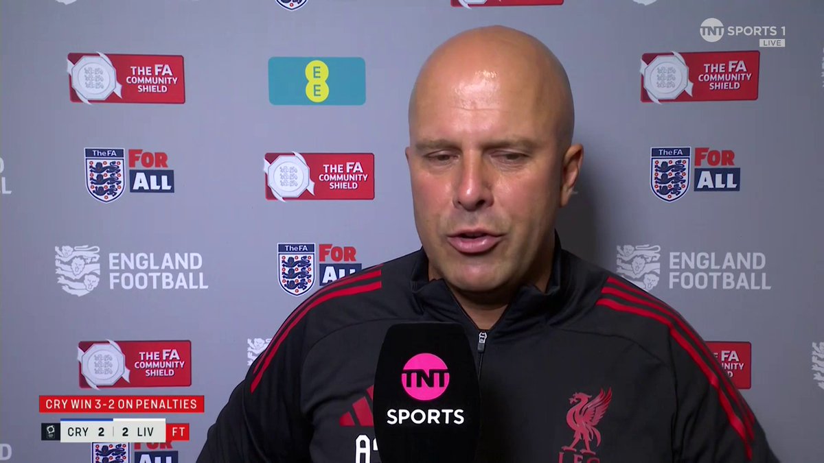 "Because we're Liverpool... the pressure is always on" 😅 Arne Slot reflects on today's penalty shootout defeat, and how it affects his thinking before the Premier League opener next week. 📺 TNT Sports & discovery+ UK