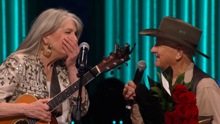 Charlie's got a surprise! Kathy Mattea received the invitation during Saturday night's show to become the newest member of the Grand Ole Opry! Welcome to the family, Kathy! ♥️
