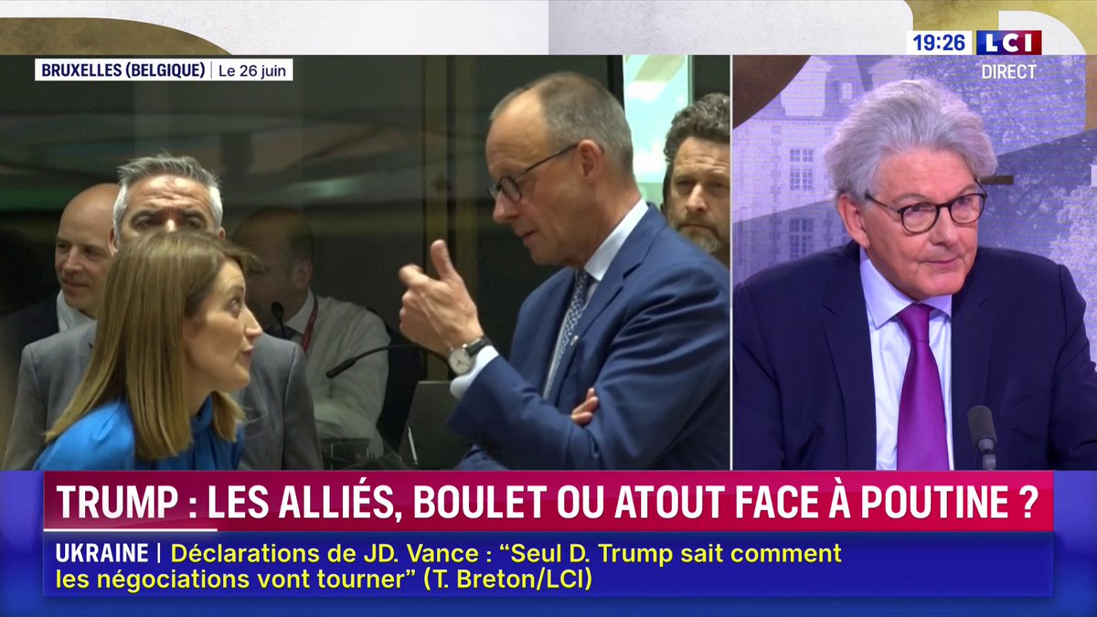 Menace russe : "On connaît l'objectif de Poutine, c'est de reconstituer l'ancien Empire soviétique", rappelle Thierry Breton. "On a tout fait pour l'arrêter, (...) on est complètement en soutien [de l'Ukraine], et on va continuer, j'en suis convaincu." ▶️ avec Darius Rochebin