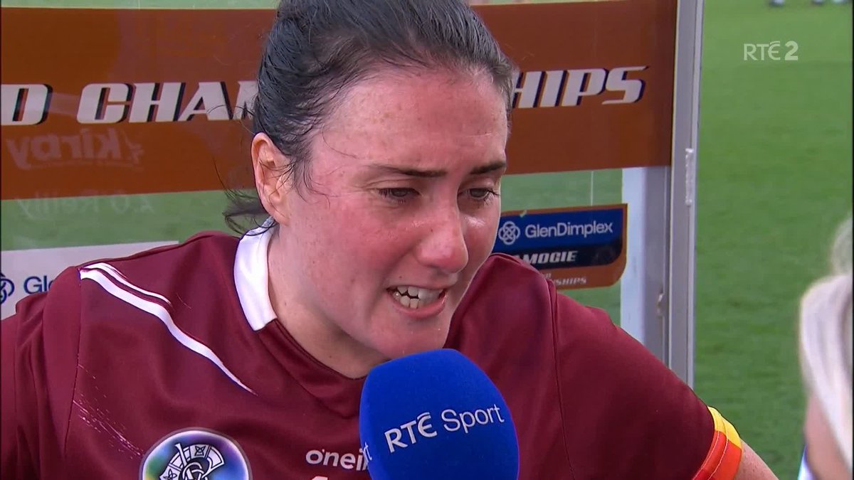 Galway full-forward Ailish O'Reilly speaks to Valerie as the Tribeswomen celebrate their All-Ireland triumph Watch on @rte2 and @rteplayer #SundayGame