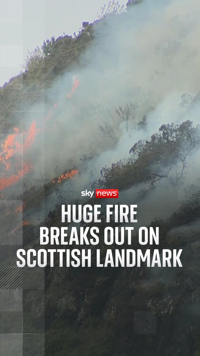 Huge fire breaks out on Scottish landmark Arthur's Seat in Edinburgh. Fire crews attend scene as police warn people to stay away while the emergency services attempt to extinguish the burning hillside. Read more: