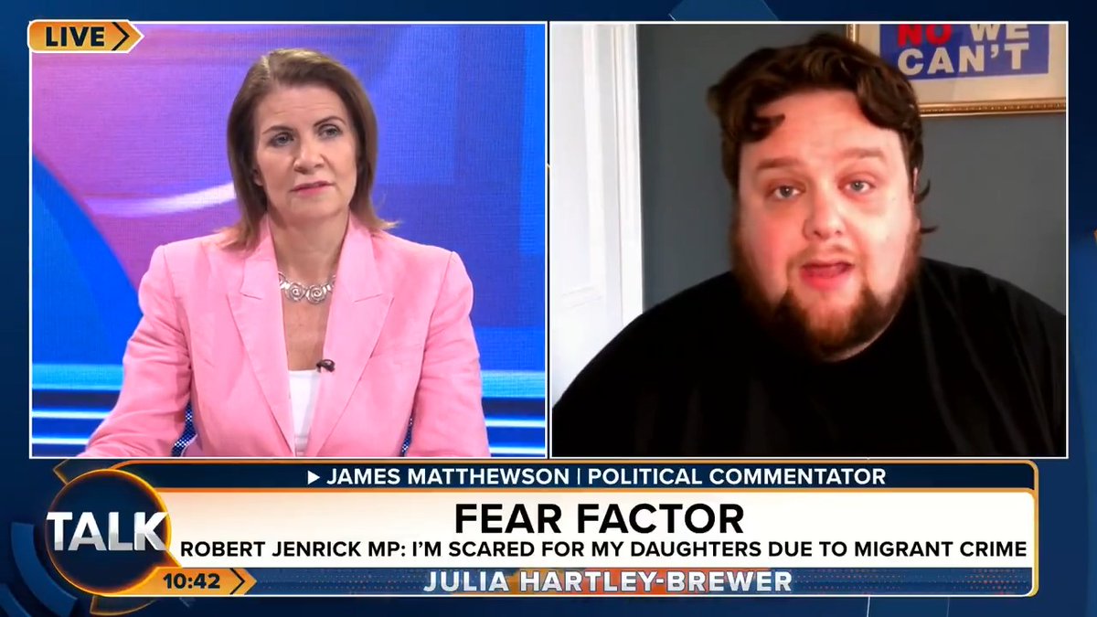 Julia Hartley-Brewer challenges commentator James Matthewson, after he claims "plenty of people" in the Tory Party, like foreign criminals, have "medieval attitudes to women". Julia: "No, this is a very normal attitude of men who have arrived from certain countries!" Julia Hartley-Brewer