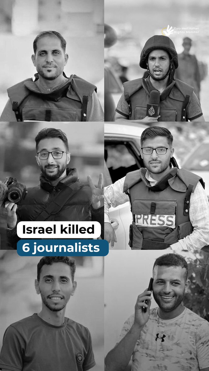 Israel’s overnight killing of 6 Palestinian journalists in #Gaza is not simply a war crime or a crime against humanity, it is a central tool in carrying out genocide and a calculated weapon used to execute this campaign