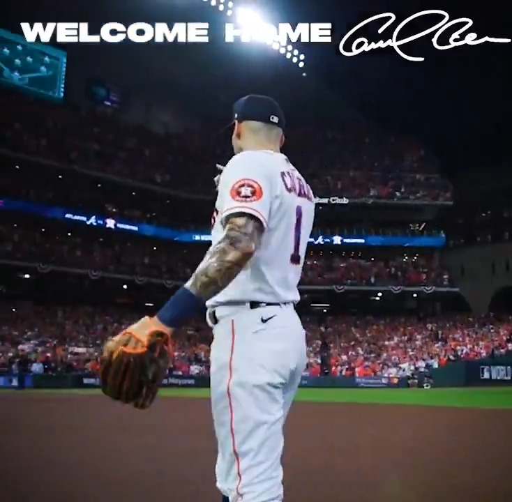 3 years. 9 months. 9 days. 1,377 days. 33,069 hours. 1,984,140 minutes. That’s how long it’s been since Carlos Correa stepped onto the field in Houston wearing an Astros uniform. Tonight… the wait ends. Tonight… the captain comes home. (Footage from the Houston Astros, edit by me)