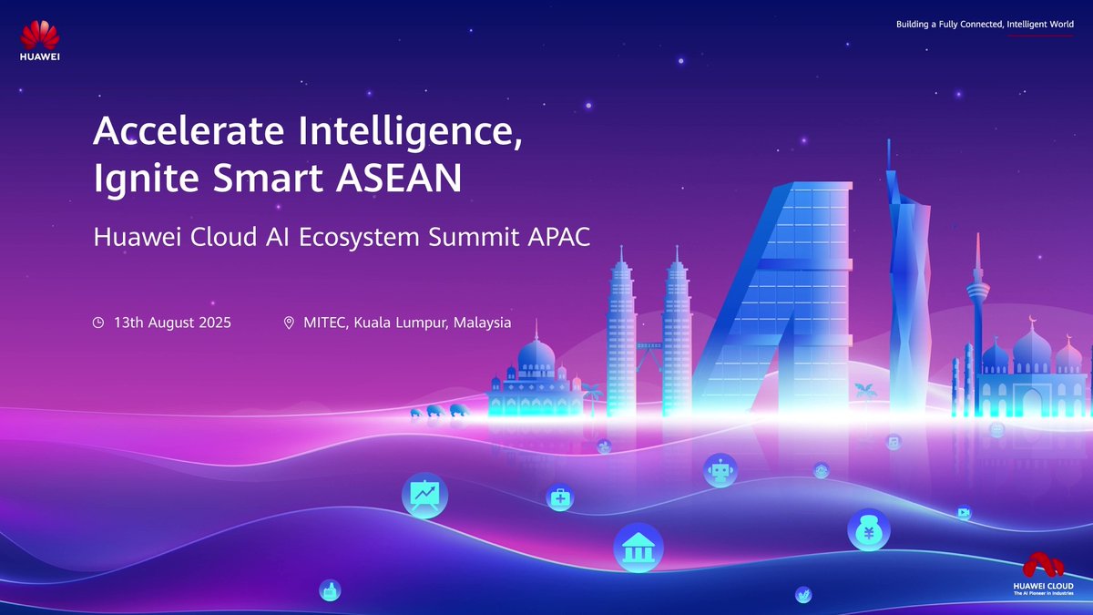 Huawei Cloud and partners are set to ignite smart transformation at the Huawei Cloud AI Ecosystem Summit APAC 2025 in Malaysia. Themed Accelerate Intelligence, Ignite Smart ASEAN, the summit will spotlight how cloud and AI are powering innovation across the region.