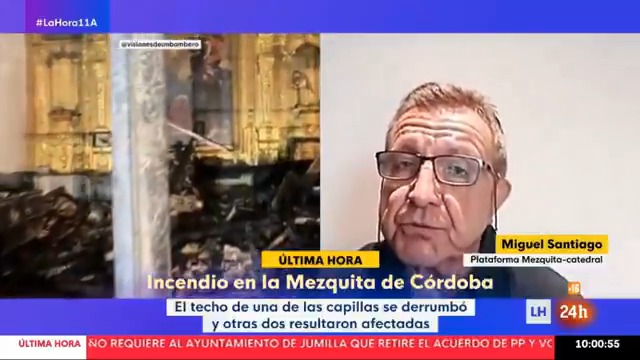 Atención a la denuncia del portavoz de la plataforma Mezquita-Catedral sobre los avisos que llevan haciendo por almacenamiento de material combustible en la capilla donde se inició el incendio. Es una negligencia de la iglesia, tras apoderarse de la mezquita por solo 30 euros.