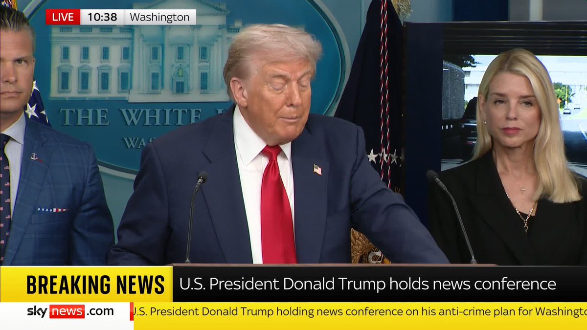 "This is liberation day in Washington DC" President Trump invokes Section 7.40 of the District of Colombia Home Rule Act, placing the the DC Metropolitan Police Department under federal control. 📺 Sky 501, Virgin 602, Freeview 233 and YouTube