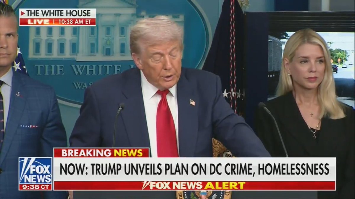 Trump says he's invoking the "Home Rule Act" by placing the DC police department "under direct federal control", despite violent crime in DC hitting a 30 year low