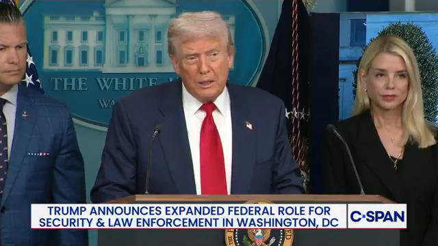 President Trump: "I'm announcing a historic action to rescue our nation's capital from crime, bloodshed, bedlam, and squalor and worse. This is Liberation Day in DC and we're going to take our capital back. We're taking it back.."