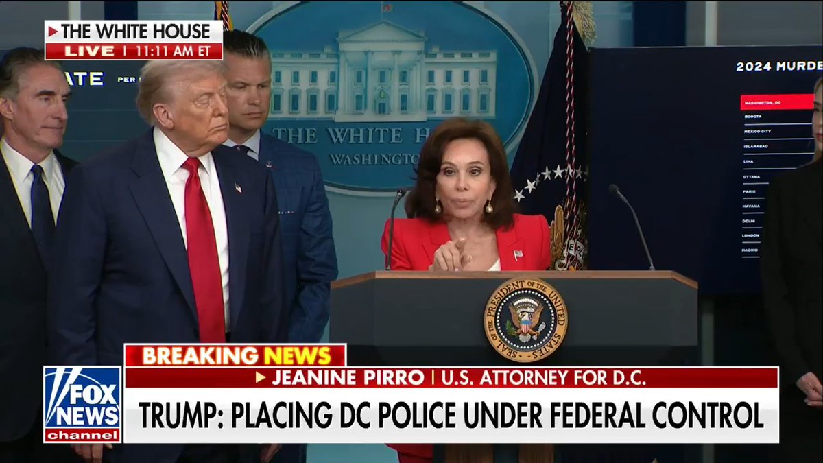 “Understand: We see you, we’re watching you, and we’re going to change the law to catch you.” Judge Jeanine Pirro calls out “young punks” committing violent crimes across D.C.