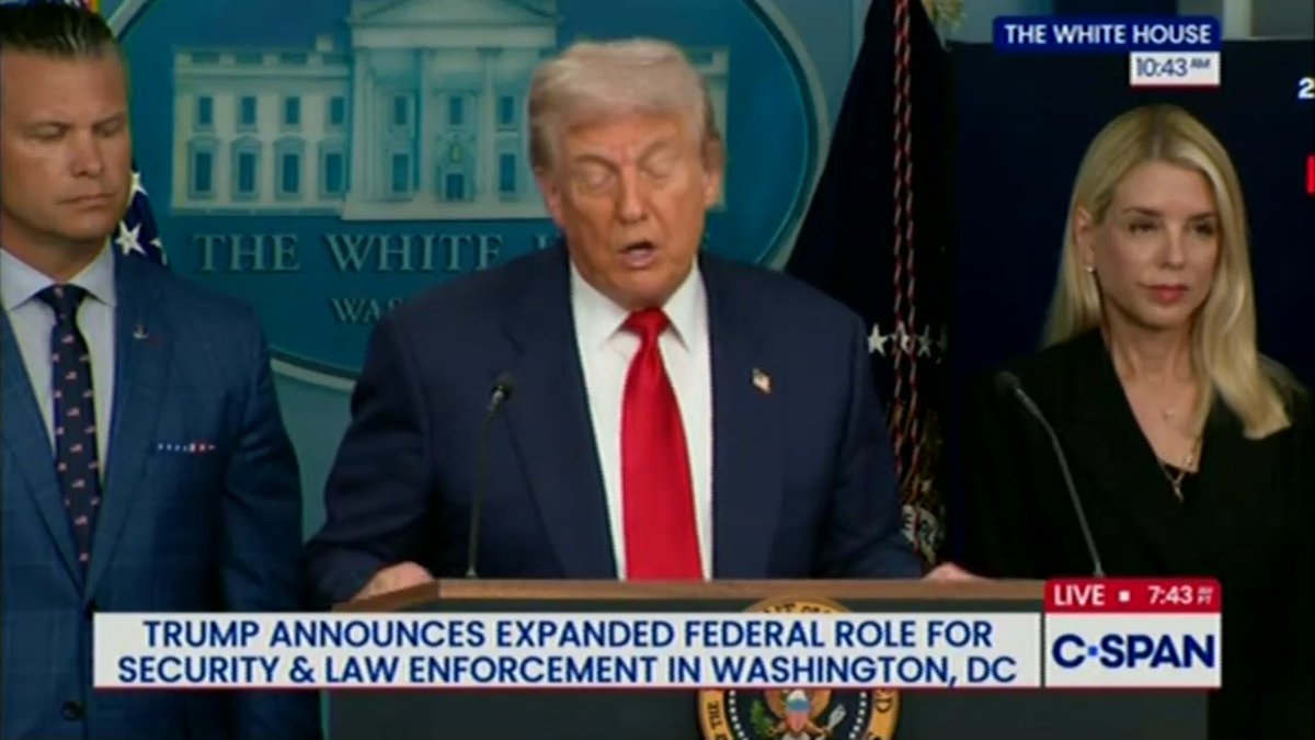 Trump lists off other cities that didn't vote for him that he intends to take over: "This will go further. We'll starting very strongly with DC"
