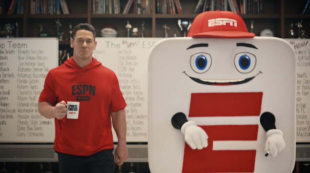 ESPN has released a teaser for its upcoming ESPN direct-to-consumer & enhanced ESPN App launch The campaign features John Cena & ESPN's first-ever mascot, App-E ESPN will be available for fans beginning Aug. 21 More: