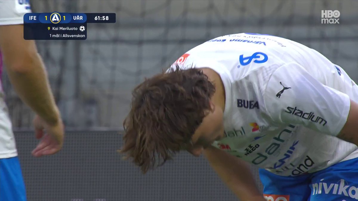 Kai Meriluoto kvitterar för IFK Värnamo mot Elfsborg! ⚪️🔵 📲 Se matchen på HBO Max