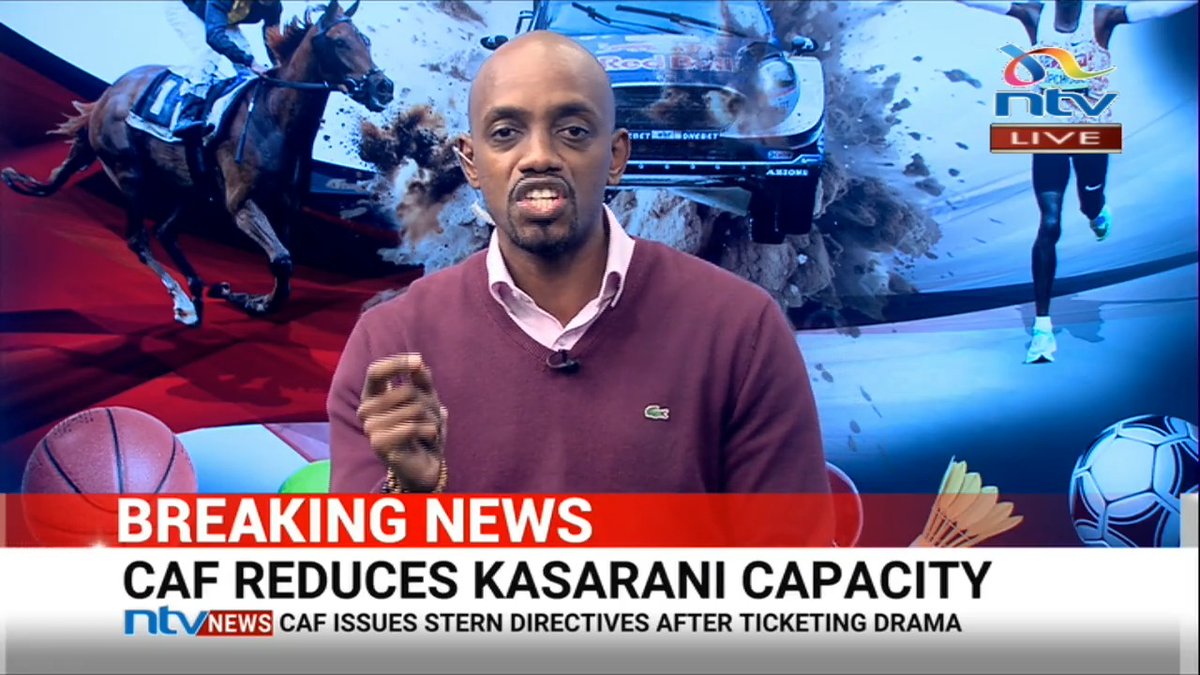 BREAKING: CAF reduces Kasarani capacity to 27,000 tickets ahead of Harambee Stars match against Zambia on Sunday.