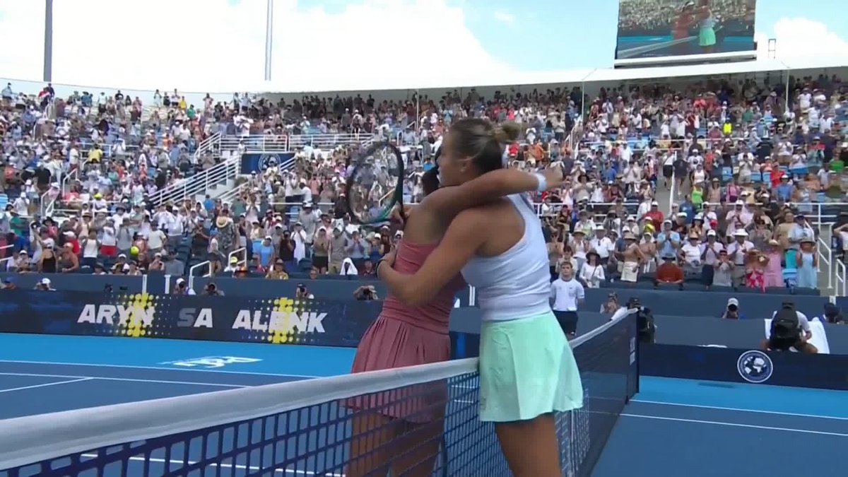 Sealed with an ace! 💥 Aryna Sabalenka defeats Emma Raducanu 7-6(3) 4-6 7-6(5) in three hours and nine minutes 💪