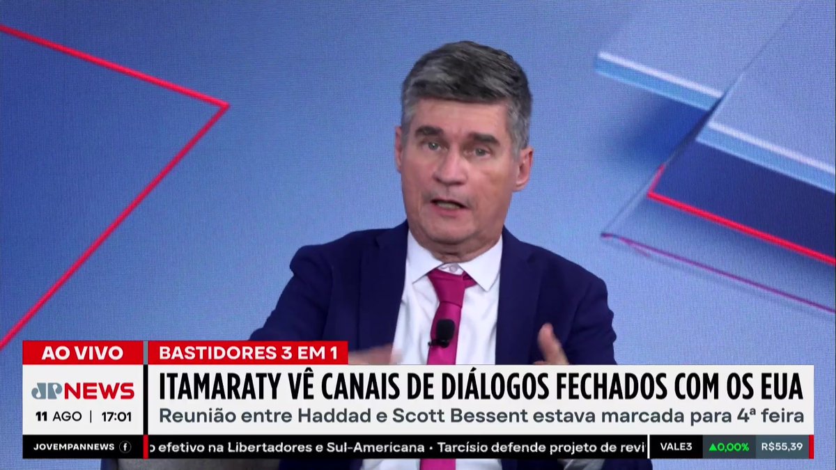 “Não tem negociação, e não é porque Brasil não quer”, afirma Piperno sobre tarifaço dos EUA 📺 Confira na JP News e Panflix 👉 #3EM1