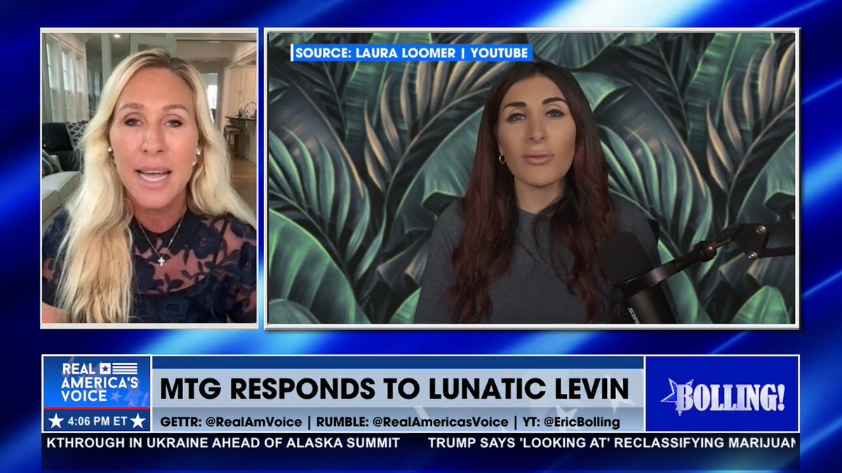 “The truth about Lara Loomer is, she scrapes up information and then she twists it and manipulates her stories to basically be the same manuscript of information like MSNBC does...she’s like an attack dog...” -Rep. Marjorie Taylor Greene🇺🇸 🇺🇸 ERIC BOLLING 🇺🇸