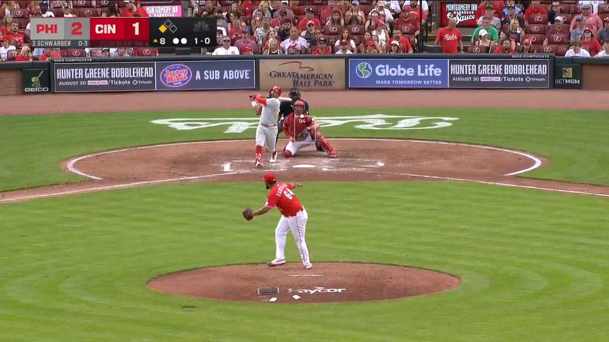 A HIGH fly ball into the Cincinnati Skyline