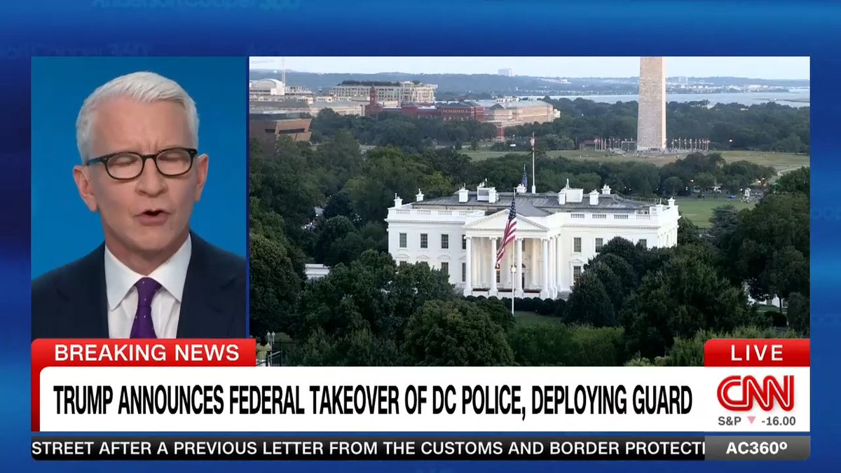 Citing a crime emergency, President Trump says he's taking over the DC police, sending in the national guard and is ready to do the same in other big cities.
