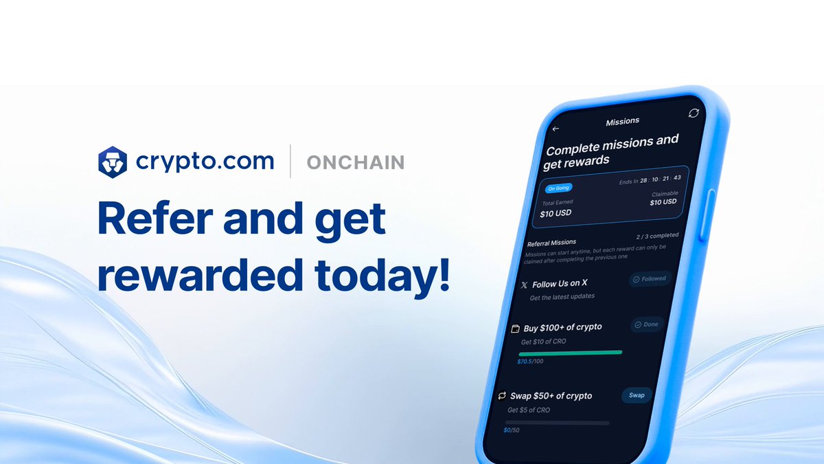 💰 Invite friends, earn CRO rewards 💰 Join Onchain’s Referral Rush Campaign and earn a share of US$50,000 in CRO 🎉 ✅ Get up to $5 of CRO for every active referral with no reward cap ✅ Your friend receives up to $15 in CRO when they complete tasks ℹ️ Learn More 👇