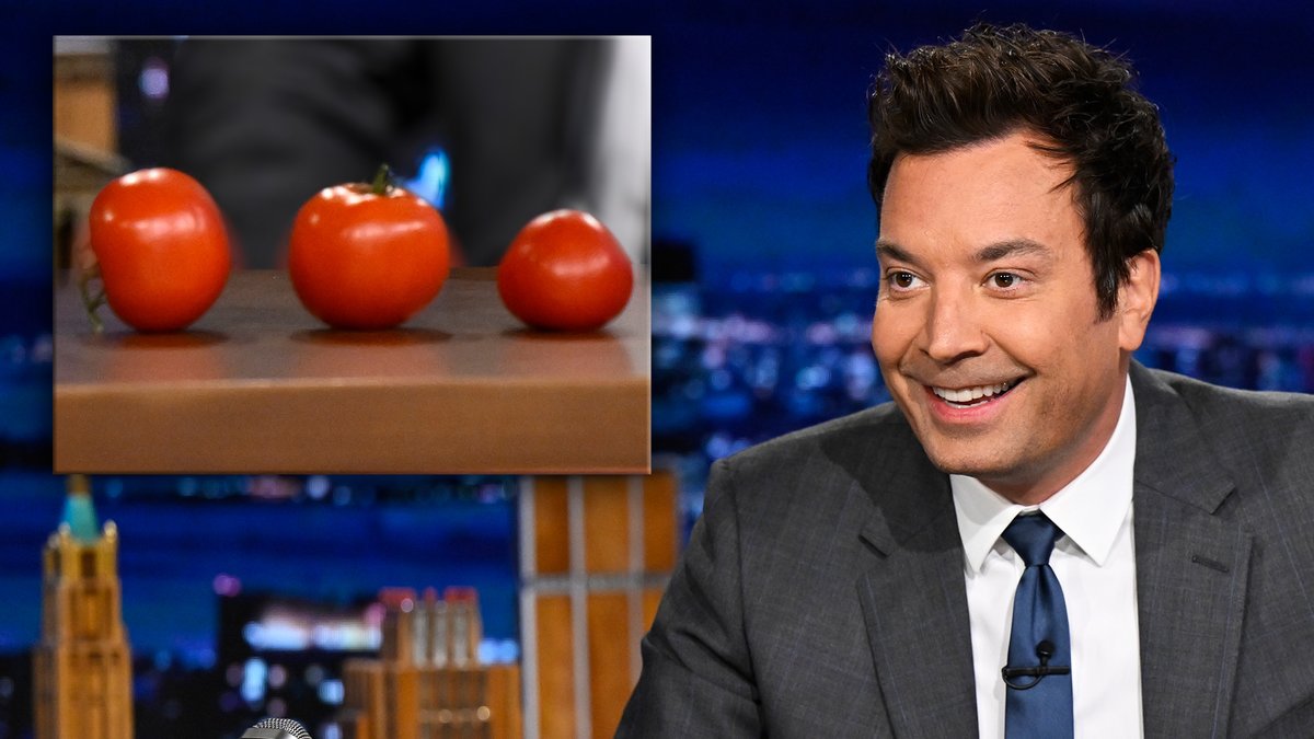 Jimmy’s Celebrity tomato makes its #FallonTonight debut… Introducing "Demi Tomato" 🤣 Demi Lovato #FallonTonight