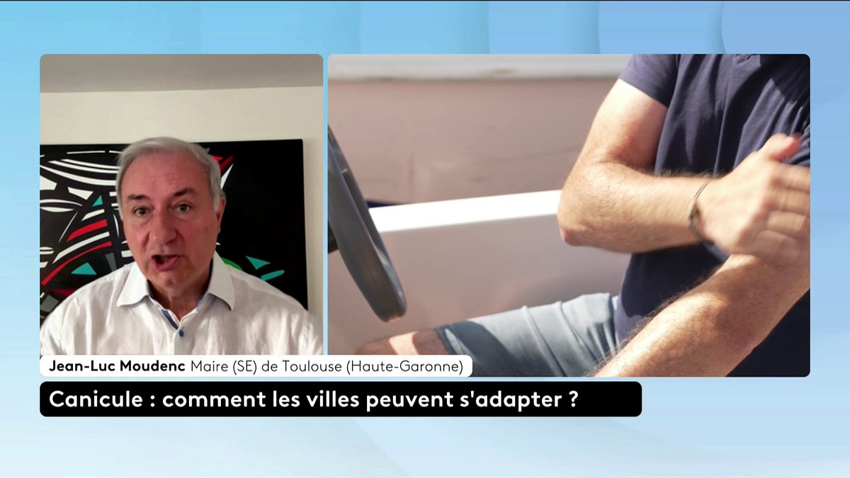 🔴 🗣 Plus de 40°C à Toulouse : "Il faut transformer la ville, c'est un challenge considérable", déclare Jean-Luc Moudenc, maire de Toulouse (Haute-Garonne). #franceinfo #canal16