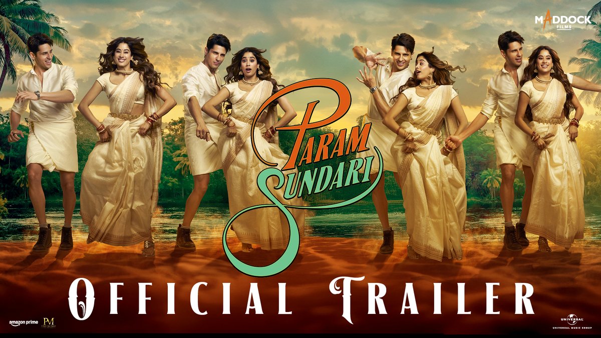 Dilli ka munda Param is bringing full-on Punjabiyon ka swag aur siyappa to Sundari’s God’s Own Country! 🌴 The biggest love story of the year — #ParamSundari ❤️✨ Presented by Dinesh Vijan, directed by Tushar Jalota, in cinemas 29th August. #ParamSundariTrailer Out Now! 🔗 - #ParamSundariOn29Aug