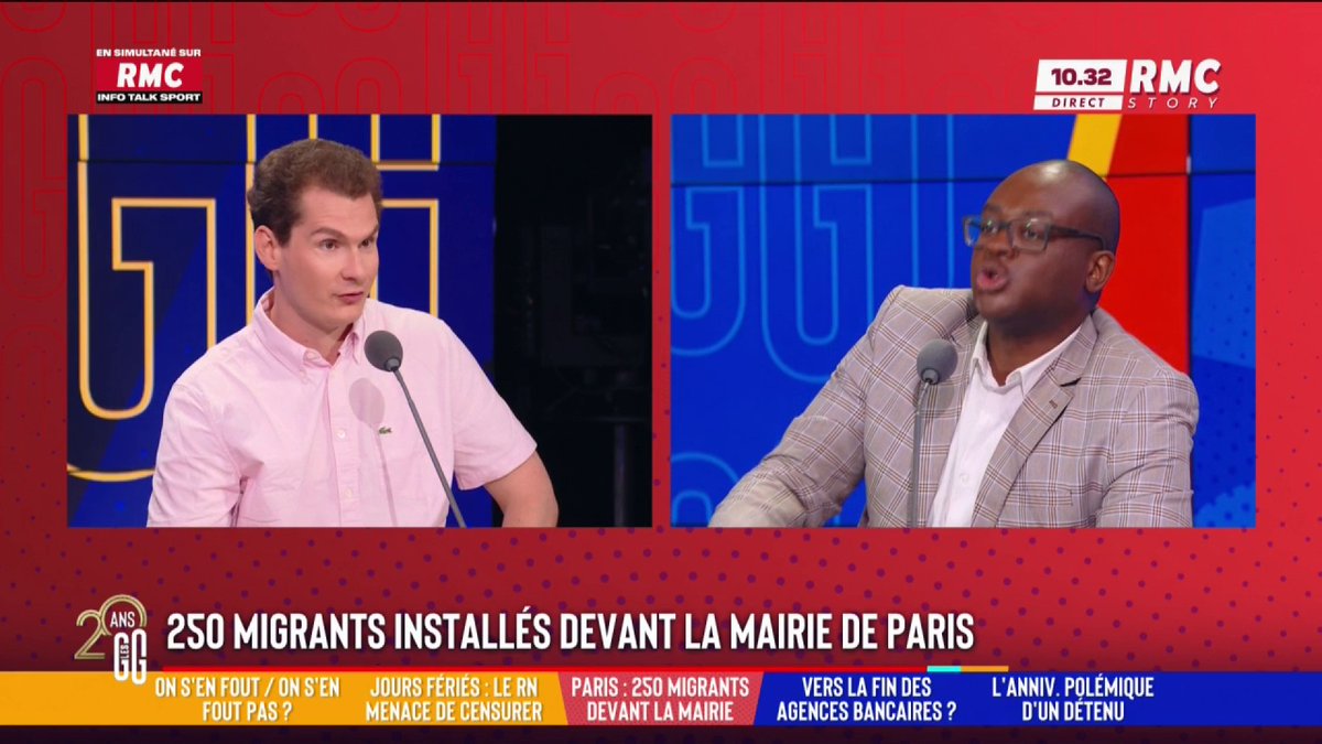 💥 250 migrants installés devant la mairie de Paris "Elle est où l'humanité?" : débat tendu entre Abel Boyi, éducateur et président de l'association Tous uniques tous unis et Jean-Loup Bonnamy, Jean-Loup Bonnamy #GGRMC