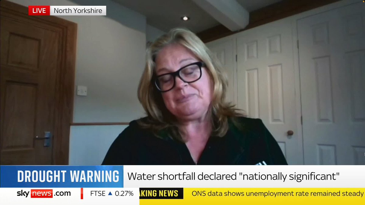 "This is probably as bad as they've seen it." National Farmers Union vice president Rachel Hallos says farmers are doing it tough in the ongoing water shortfall, with drought declared in five areas of England.