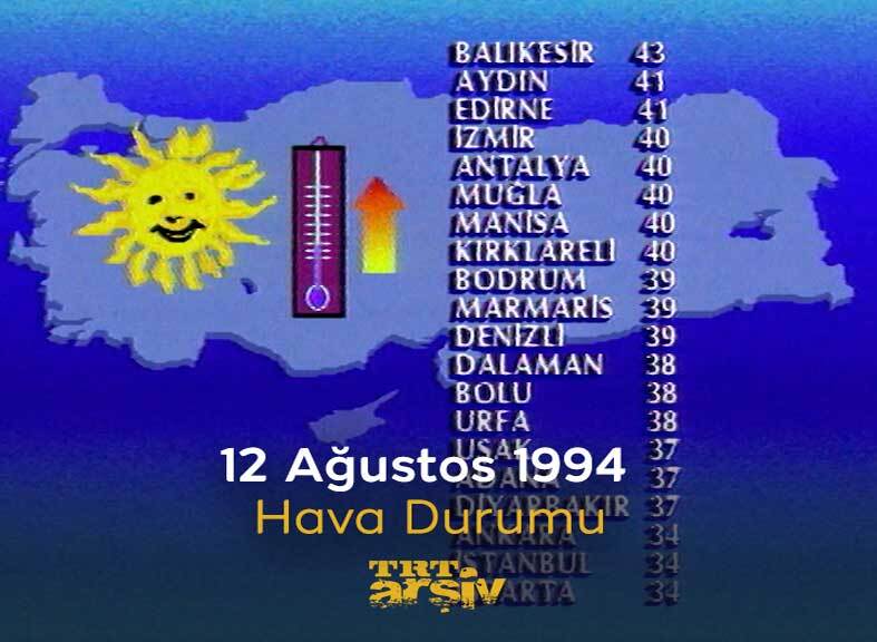 Yurt genelinde sıcak havanın etkili olduğu 12 Ağustos 1994 gününe gidiyoruz. ☀️ #HavaDurumu
